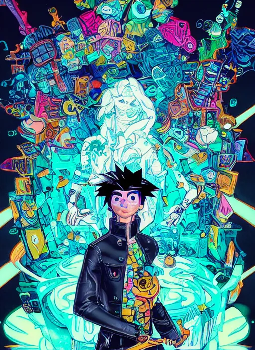 Prompt: portrait of danny phantom, an ultrafine detailed illustration by james jean, intricate linework, bright colors, final fantasy, behance contest winner, vanitas, angular, altermodern, unreal engine 5 highly rendered, global illumination, radiant light, detailed and intricate environment