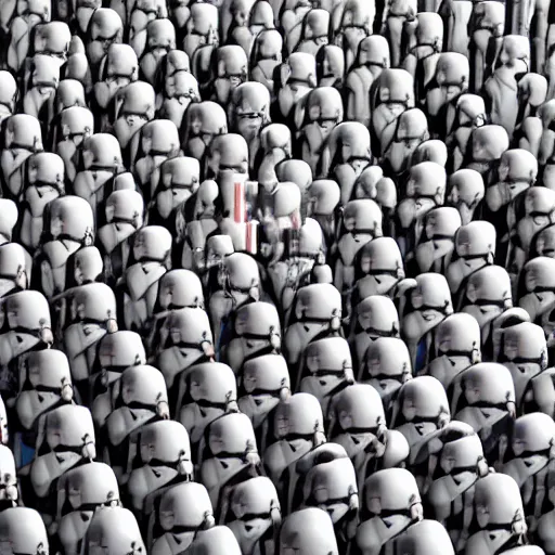 Image similar to Hillary Clinton standing in front of an army of stormtroopers, ultradetailed award winning masterpiece trending on artstation, 8k