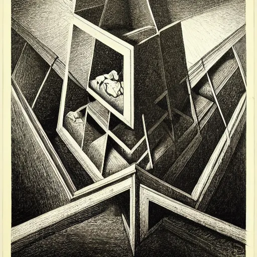 Image similar to lithography on paper secret layer dungeon conceptual figurative post - morden monumental dynamic portrait by goya and escher and hogarth, illusion surreal art, highly conceptual figurative art, intricate detailed illustration, controversial poster art, polish poster art, geometrical drawings, no blur