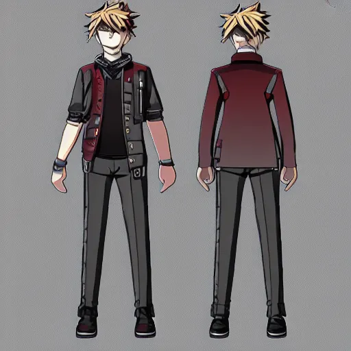 Image similar to concept art for a new danganronpa protagonist for a new danganronpa game, highly detailed