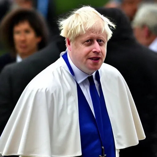 Prompt: Boris Johnson as the Pope, high quality photograph