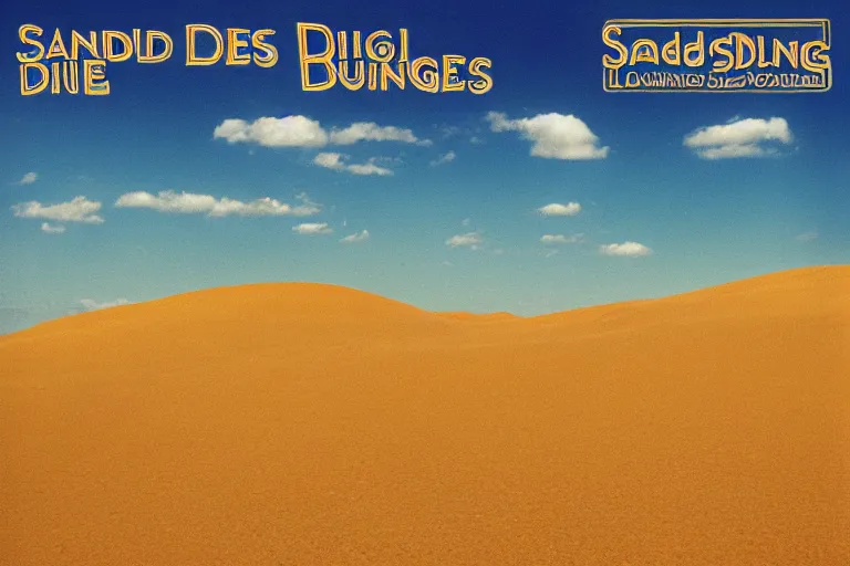 Prompt: sand dunes crossing over a pickle-filled ocean, 90's album cover, album art