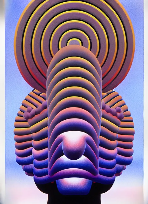 Image similar to labyrinth on a head by shusei nagaoka, kaws, david rudnick, airbrush on canvas, pastell colours, cell shaded!!!, 8 k