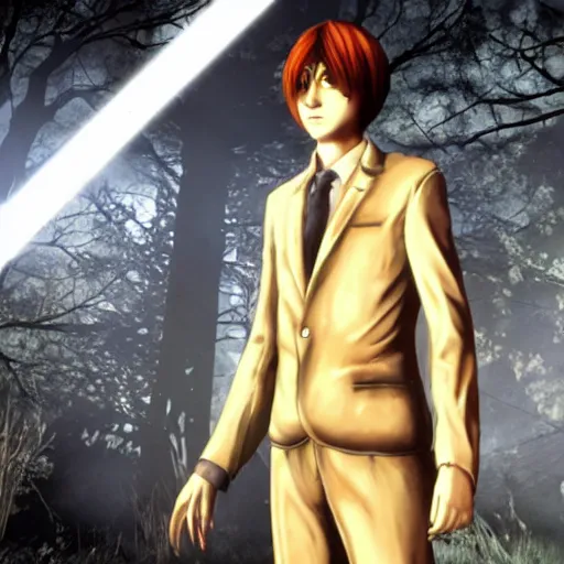 Image similar to Screenshot of Light Yagami in Dead By Daylight