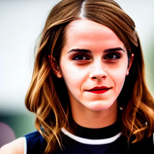 Prompt: Emma Watson winking at the camera, XF IQ4, f/1.4, ISO 200, 1/160s, 8K, RAW, unedited, symmetrical balance, in-frame, sharpened