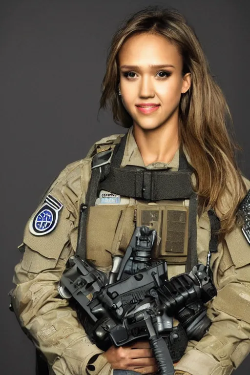 Image similar to Jessica Alba girl As a special operations member