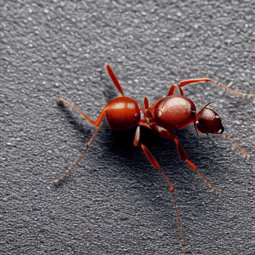 Prompt: top-view photo of an ant, white background, photorealistic