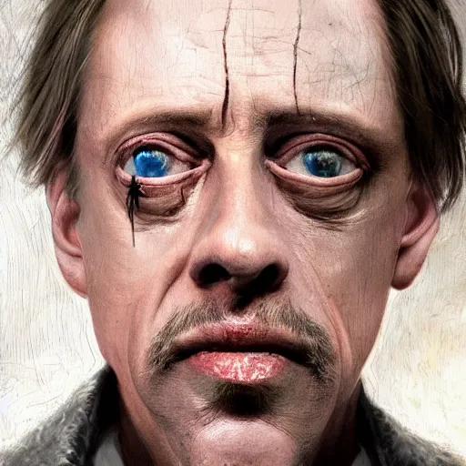 Prompt: hyperrealistic mixed media high resolution painting of Steve Buscemi antagonist The Highlander, stunning 3d render inspired art by Jamie Salmon and WForrest and Greg Rutkowski, perfect facial symmetry, dim volumetric lighting, 8k octane beautifully detailed render, full body shot, post-processing, extremely hyper-detailed, intricate, epic composition, highly detailed attributes, highly detailed atmosphere, cinematic lighting, masterpiece, trending on artstation, very very detailed, masterpiece, stunning, flawless completion, lifelike texture, perfection,