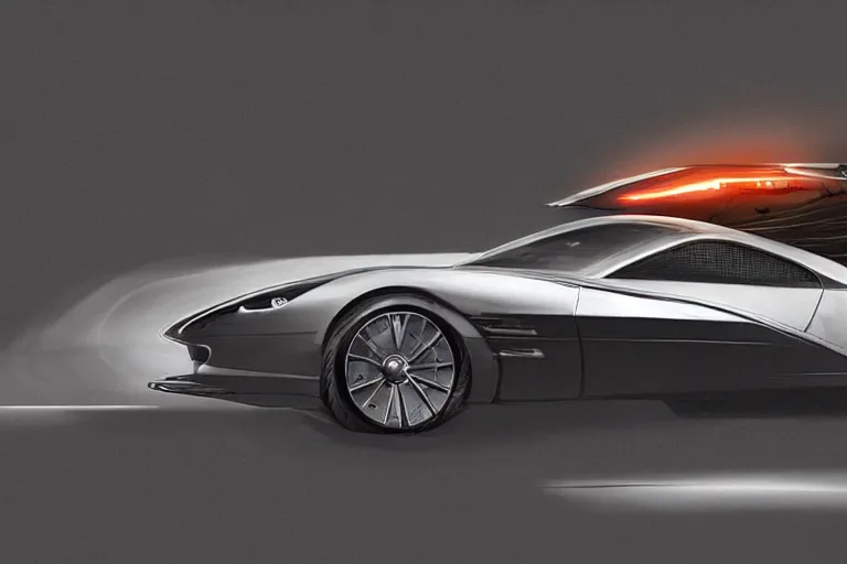 Prompt: a single armored scifi aston martin in the style of bladerunner and alternate car one, car concept, car Design, sid mead, alex ross, intricate Details, concept art, matte painting, highly detailed, rule of thirds, dynamic lighting, cinematic, detailed, denoised, centerd, clean render