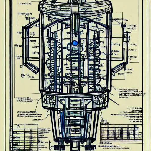 Image similar to An accurate blueprint design of a time machine