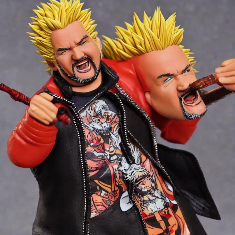 Image similar to Guy Fieri action figure, product photo, detailed, 4k