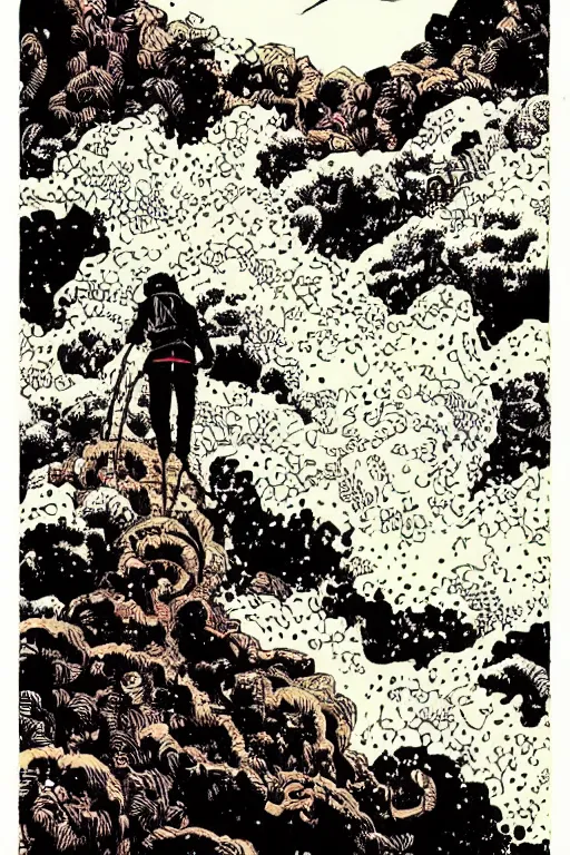 Prompt: climb mountain by yuko shimizu trending on artstation