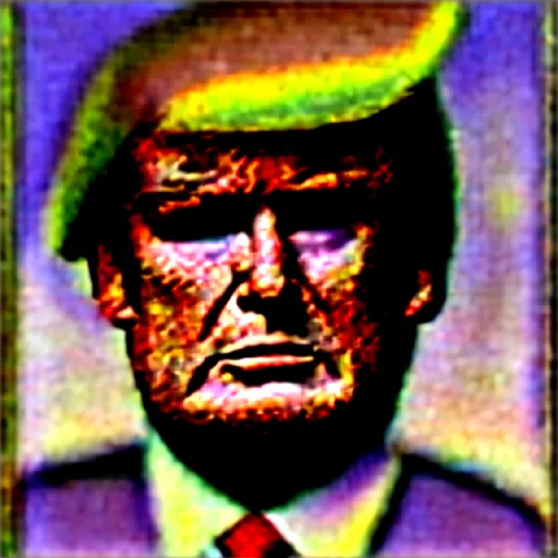 Prompt: donald trump portrait in the style of jason edmiston