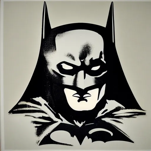 Image similar to batman silk screen banksy