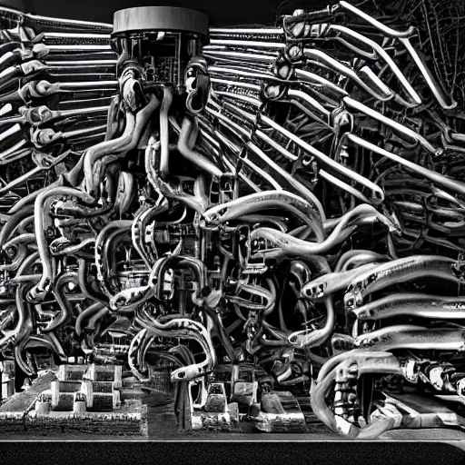 Image similar to a scary machine with many arms