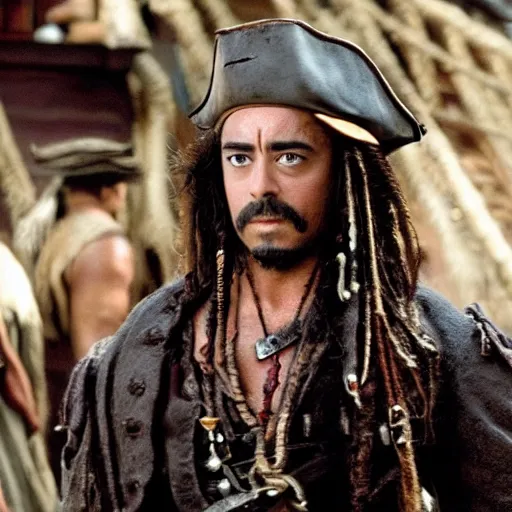 Prompt: still of xavi hernandez in pirates of the caribbean : the curse of the black pearl ( 2 0 0 3 )