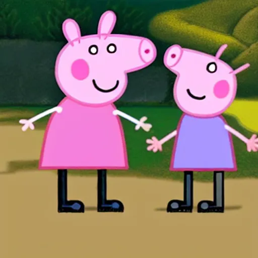 Prompt: Peppa pig as a character in The Matrix