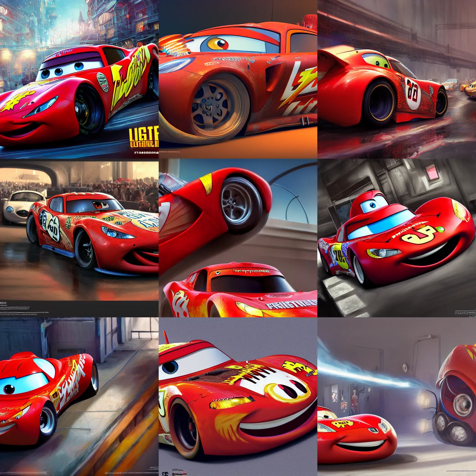 Prompt: lightning mcqueen, hyper realistic, hyper detailed, digital art, trending in artstation, cinematic lighting, studio quality, smooth render, unreal engine 5 rendered, octane rendered, art style by klimt and nixeu and ian sprigger and wlop and krenz cushart