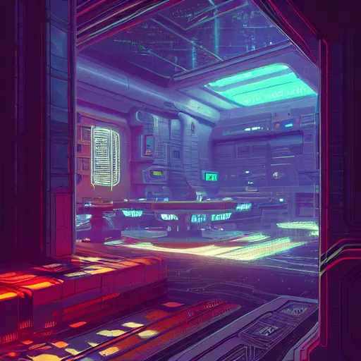 Image similar to futuristic cyberpunk lounge, interior architecture view, beautiful detailed pixelart by albertov, intricate details, beautiful, dithered gradients, volumetric lighting, cgsociety, artstation, smooth, sharp focus, 2 d illustration, by greg rutkowski, amazing art by dan mumford