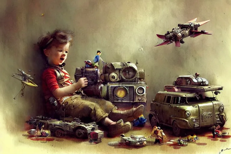 Image similar to adventurer ( ( ( ( ( 1 9 5 0 s retro future living room. muted colors. toys laying around ) ) ) ) ) by jean baptiste monge, chrome red