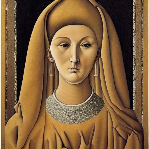 Image similar to portrait of a beautiful woman by Carlo Crivelli