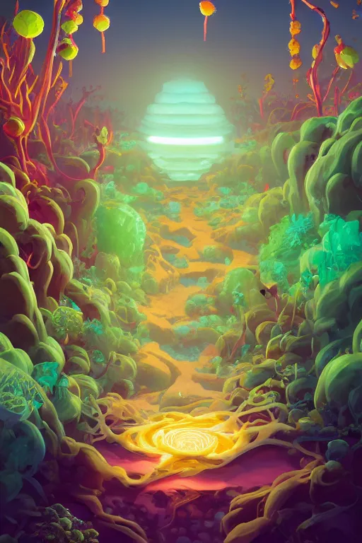 Image similar to roots cactus sushi cristal smurf ghost creature animal sushi cristal very big eye roots cactus elemental flush of force nature micro world fluo fishscale, behance hd by jesper ejsing, by rhads, makoto shinkai and lois van baarle, ilya kuvshinov, rossdraws radiating a glowing aura global illumination ray tracing hdr