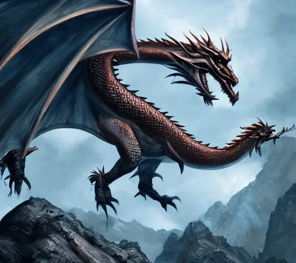 Image similar to dragon,epic,cinematic, fantasy art, concept art, photorealistic, highly detailed,