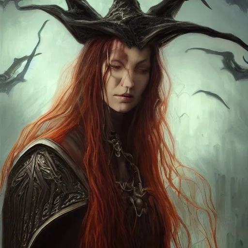 Prompt: spider witch , elden ring boss, matte painting, detailed, elden ring, oil on canvas