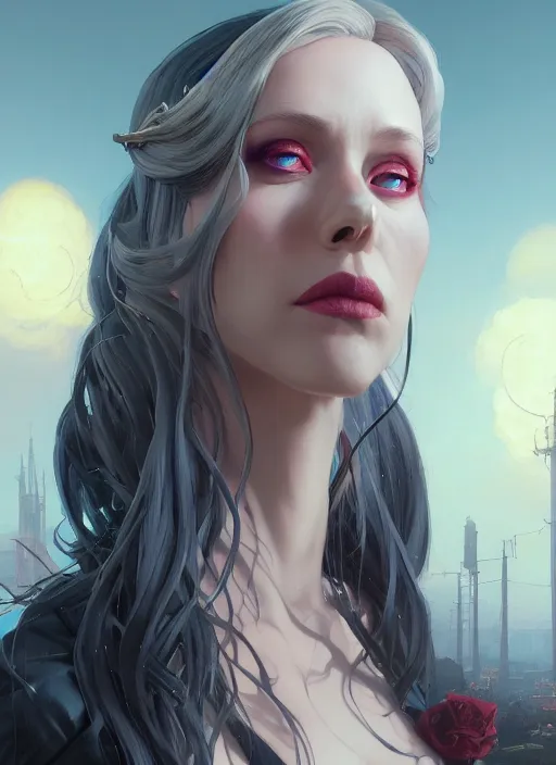 Image similar to highly detailed portrait of lady death in gta v, stephen bliss, unreal engine, fantasy art by greg rutkowski, loish, rhads, ferdinand knab, makoto shinkai and lois van baarle, artgerm, pixar, ilya kuvshinov, rossdraws, tom bagshaw, global illumination, radiant light, detailed and intricate environment