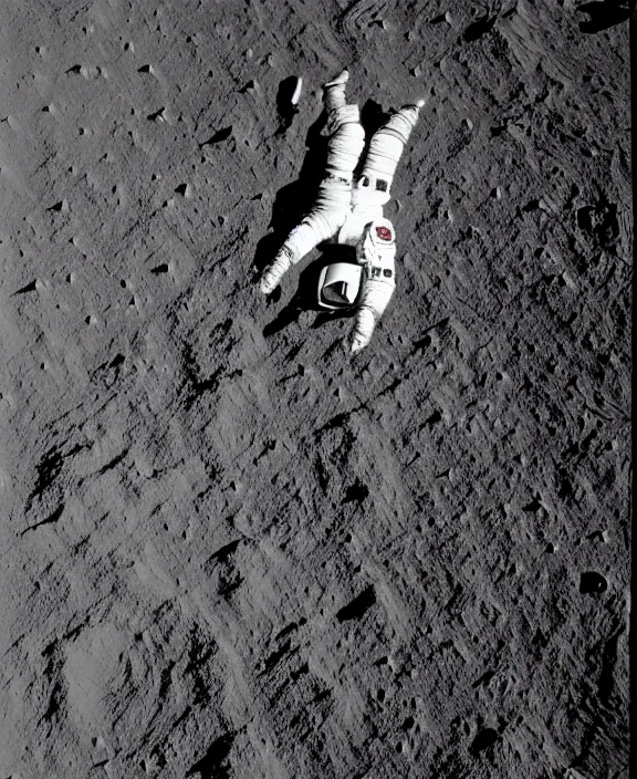 Image similar to an apollo astronaut doing a backflip on the moon