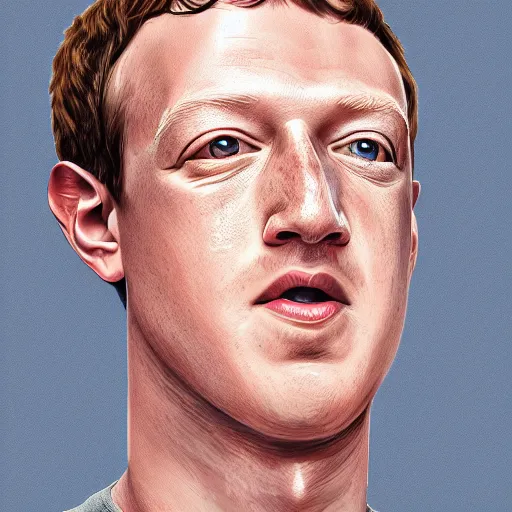 Image similar to Professional illustration of Mark Zuckerberg as a lizard, high resolution, trending on artstation