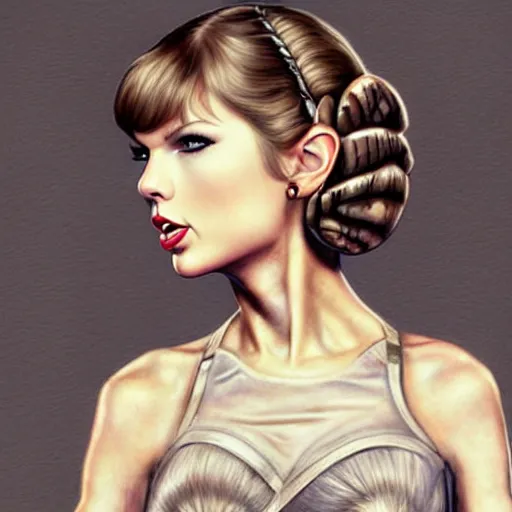 Image similar to taylor swift as princess leia in star wars, by jean - baptiste monge