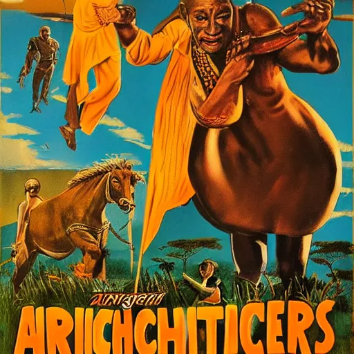 Prompt: African Chronicles, movie poster, artwork by Bill Medcalf