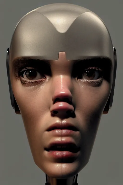 Image similar to headshot of humanoid robot from ex machina, by jean - baptiste monge, octane render, 4 k