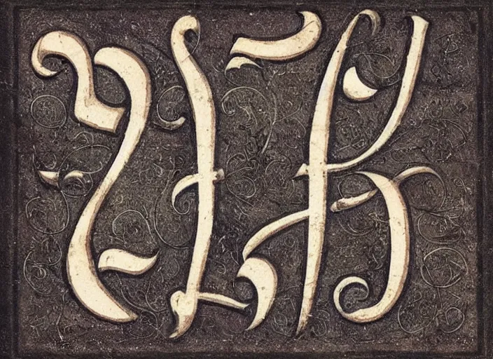 Image similar to beautiful handwriting style lettering, medieval blackletter, decorative, initial letter a