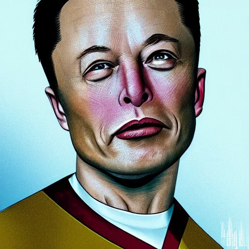 Image similar to Elon Musk as a Star Trek Ferengi