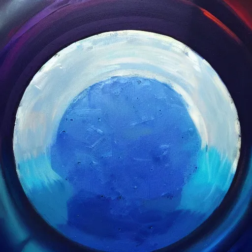 Image similar to once in a blue moon, abstract art, futurism, acrylic painting