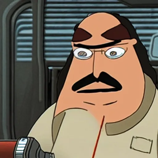 Image similar to A still of Bob Belcher in Star Wars The Clone Wars (2008)