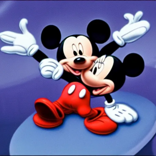 Mickey Mouse getting a spanking from Minnie Mouse, | Stable Diffusion
