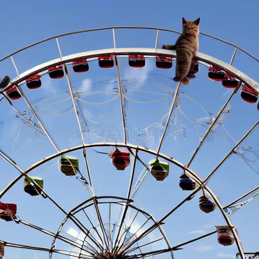 Image similar to cat!! in a ferris wheel, photo, stock