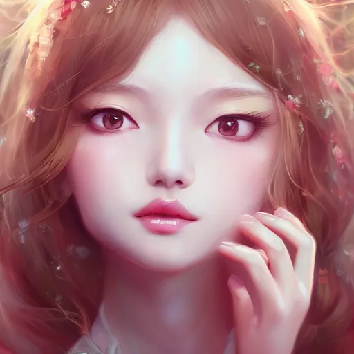 Image similar to realistic beautiful gorgeous natural cute fantasy elegant lovely princess girl art drawn full HD 4K highest quality in artstyle by professional artists WLOP, Taejune Kim, yan gisuka, JeonSeok Lee, artgerm, Ross draws, Zeronis, Chengwei Pan on Artstation