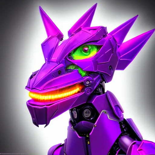 Image similar to detailed mawshot of a beautiful stunning anthropomorphic hot robot mecha female dragon, silver sharp streamlined armor, fuchsia flesh, glowing Purple LED eyes, dragon art, furry art, vore, furaffinity, DeviantArt, Eka's Portal, G6