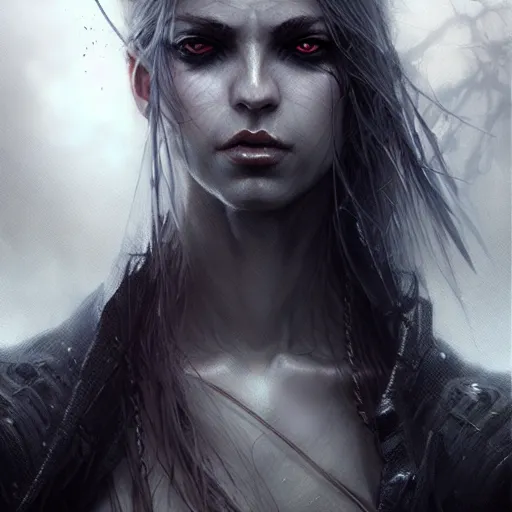 Image similar to banshee, character portrait, sharp, digital matte painting, art by luis royo, greg rutkowski, wlop, dramatic lighting, trending on artstation