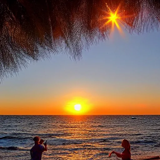 Prompt: sunset in tel aviv's beach