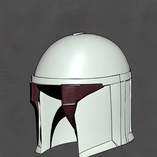 Prompt: a new design for mandalorian helmets. 3 d render.