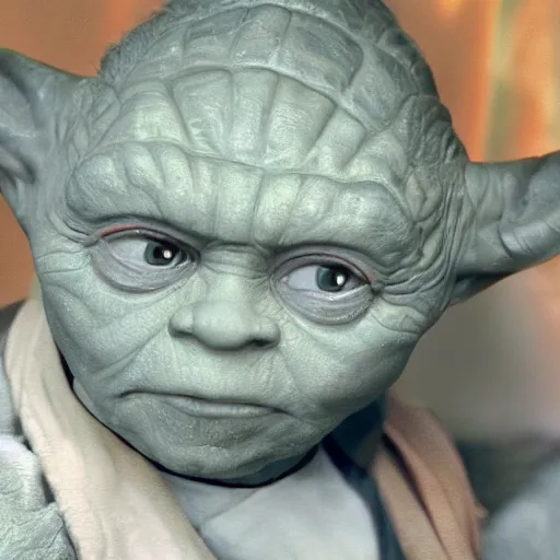 Image similar to yoda in a star trek movie, realistic details, movie shot, 8k