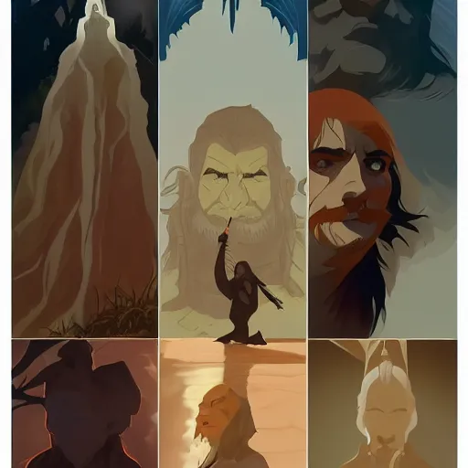 Image similar to face icon stylized minimalist the lord of the rings : the fellowship of the ring 2 0 0 1, loftis, cory behance hd by jesper ejsing, by rhads, makoto shinkai and lois van baarle, ilya kuvshinov, rossdraws global illumination