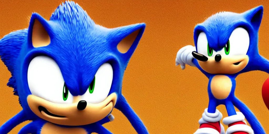 Image similar to a 3 d rendering of sonic the hedgehog