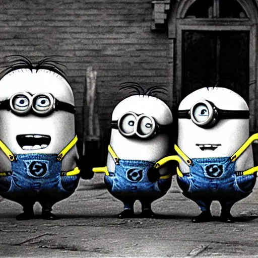 Prompt: The Minions Tragedy, 1980, Germany, Photograph