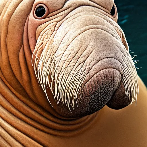 Prompt: if a walrus were human, photorealistic 4K.